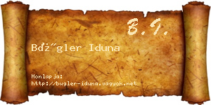 Bügler Iduna névjegykártya